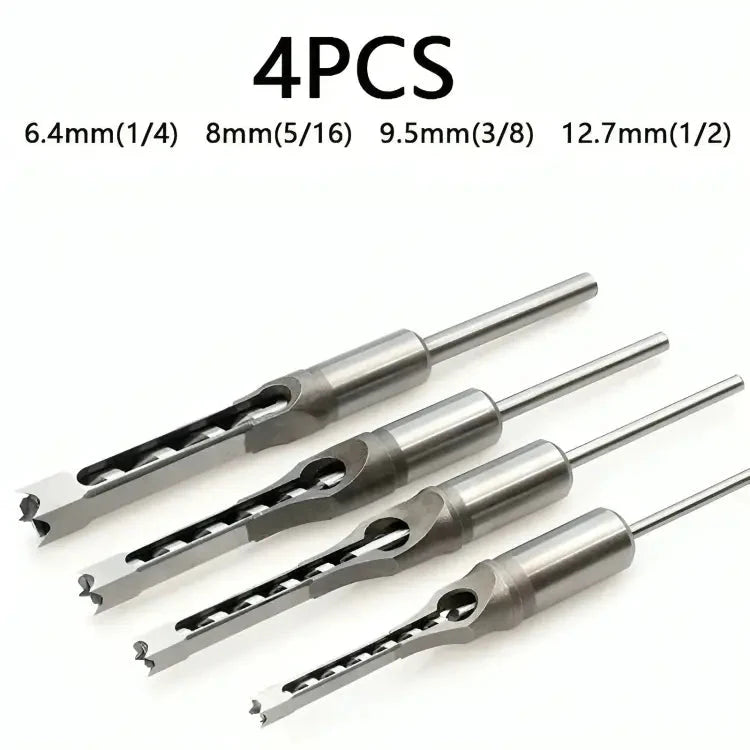 Square Tenon Drill Bit Set CNC-Milled Carbon Steel