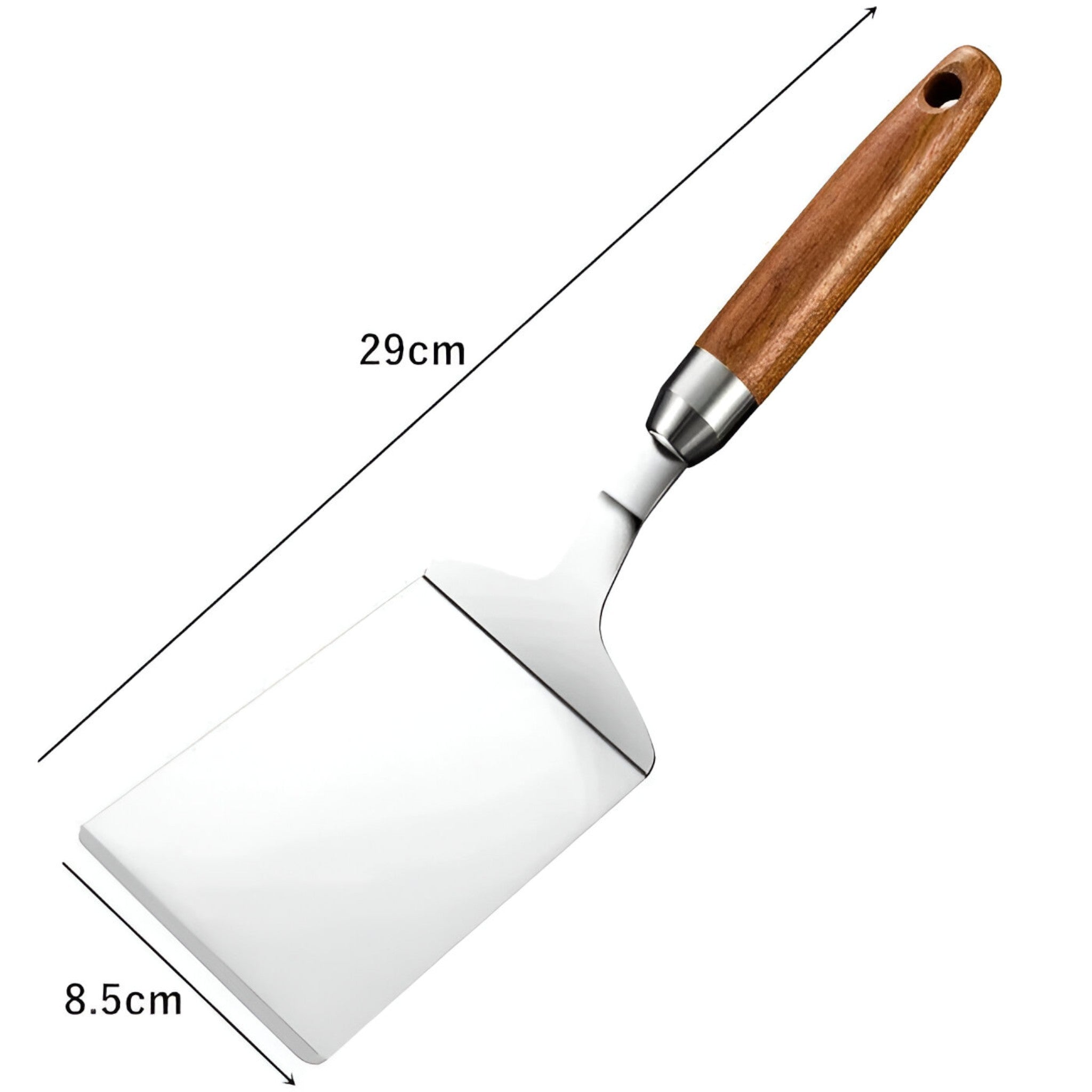 Square Turner Spatula Stainless Steel Blade & Wooden Handle