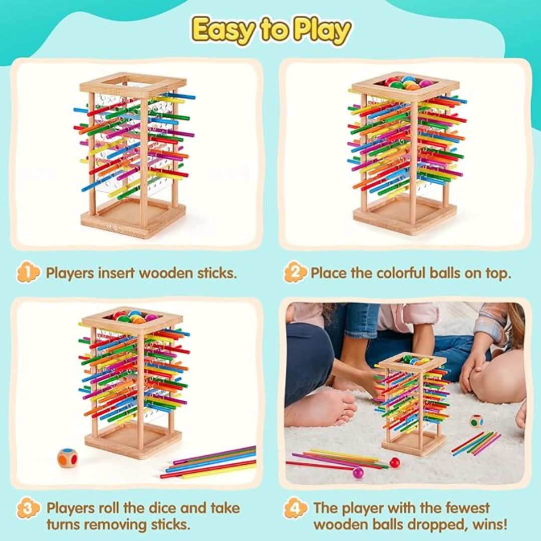 Stacking Toy 3-in-1 Solid Wood & Non-Toxic Paint