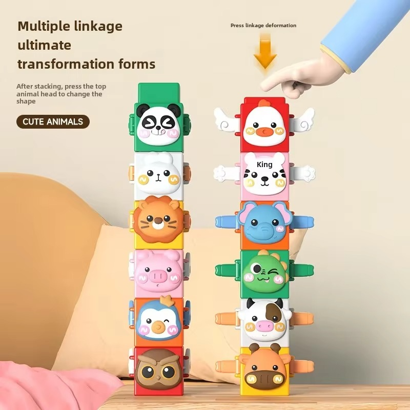 Stacking Toy Colorful Animal Figures Non-Toxic