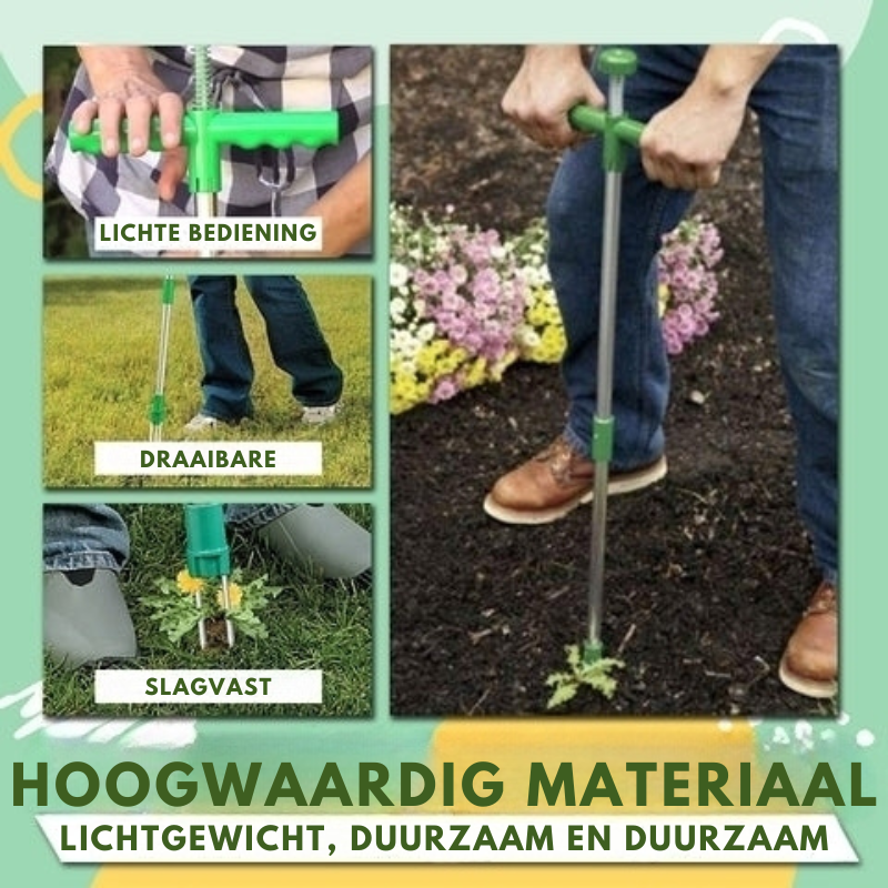 Stand-Up Weed Puller 3-Prong Root Removal Back-Friendly