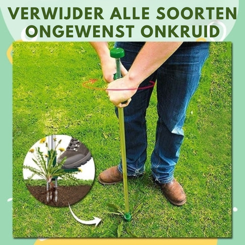 Stand-Up Weed Puller 3-Prong Root Removal Back-Friendly