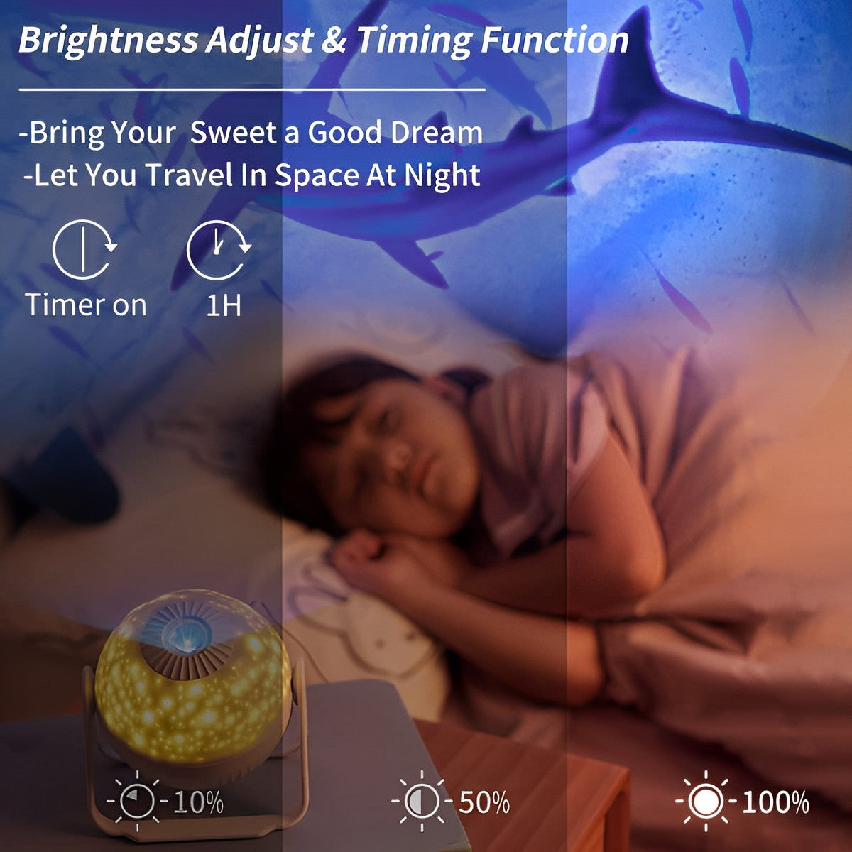 Star Projector Rotating USB Rechargeable Adjustable Focus