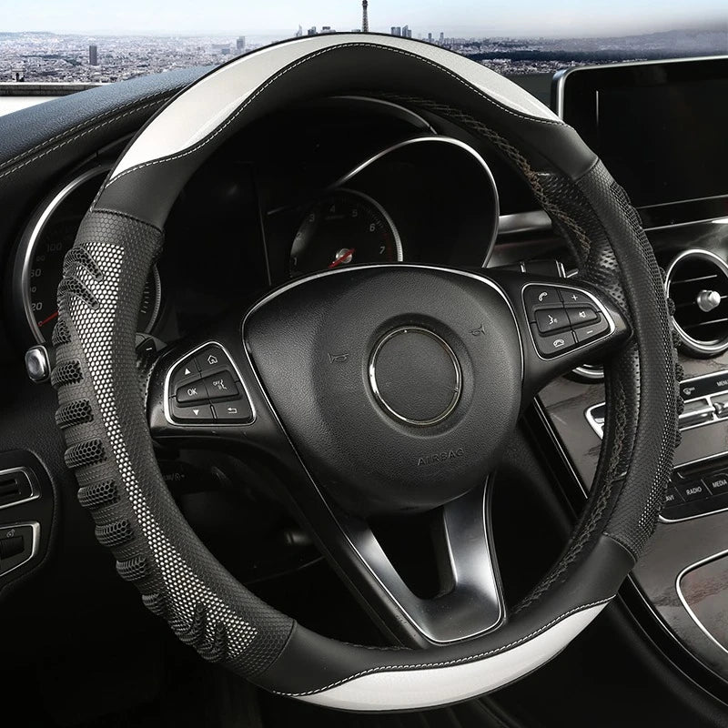 Steering Wheel Cover Honeycomb Non-Slip Fits 38 cm