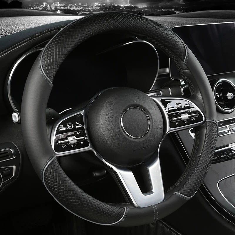 Steering Wheel Cover Leatherette Diamond Anti-Slip Universal Fit