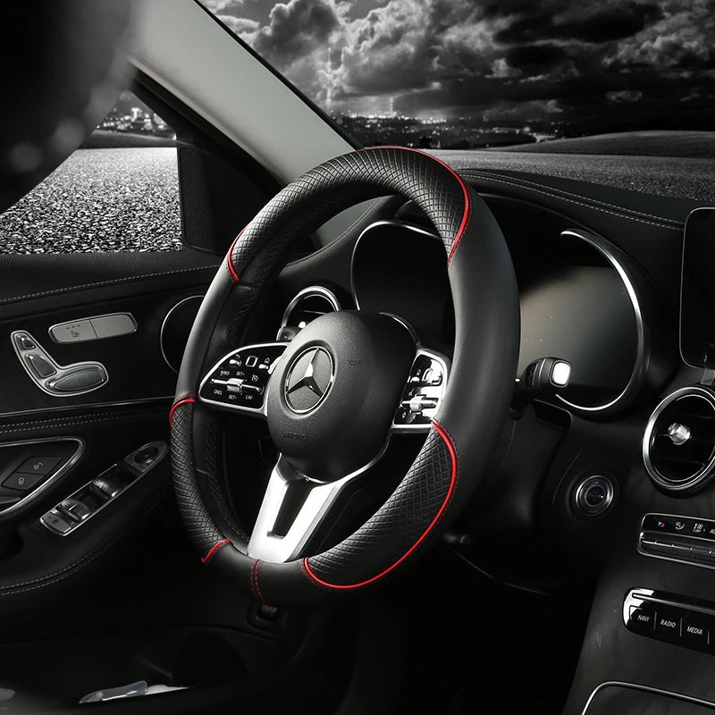 Steering Wheel Cover Leatherette Diamond Anti-Slip Universal Fit