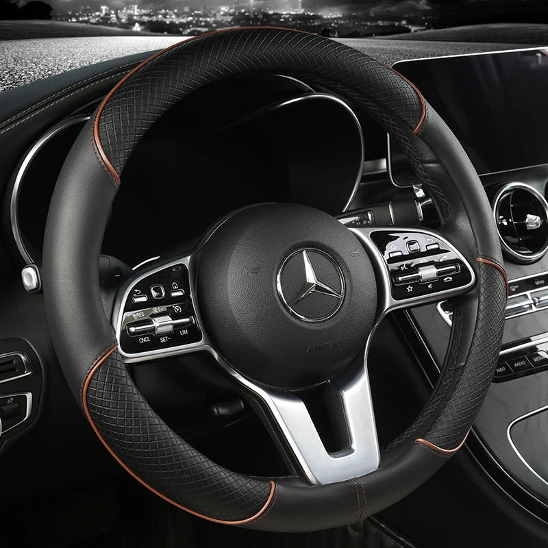 Steering Wheel Cover Leatherette Diamond Anti-Slip Universal Fit