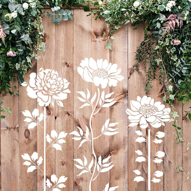 Stencil Set Floral Reusable Flexible 10 Pack