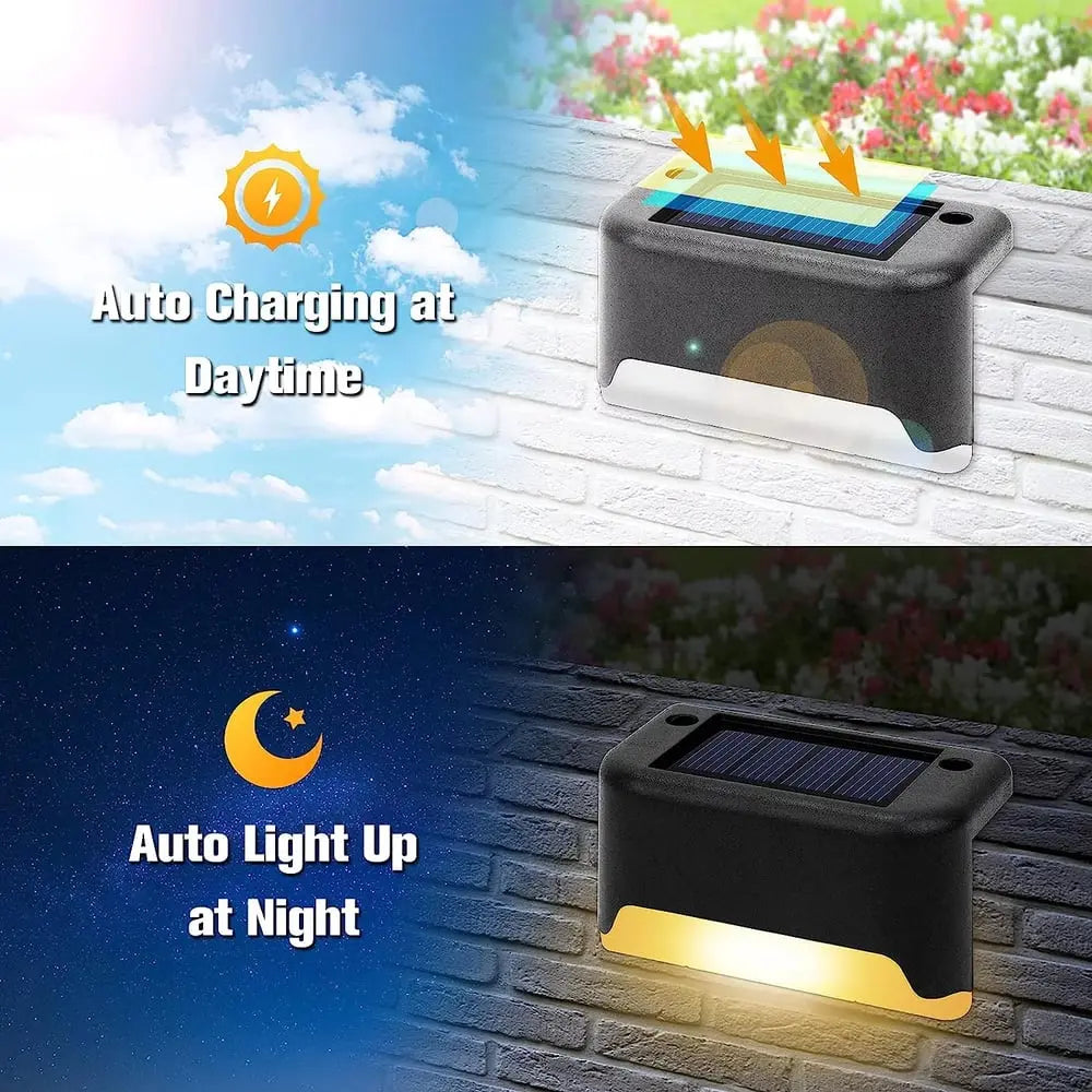 Step Lights Solar Dusk-to-Dawn Weather-Resistant Set of 4