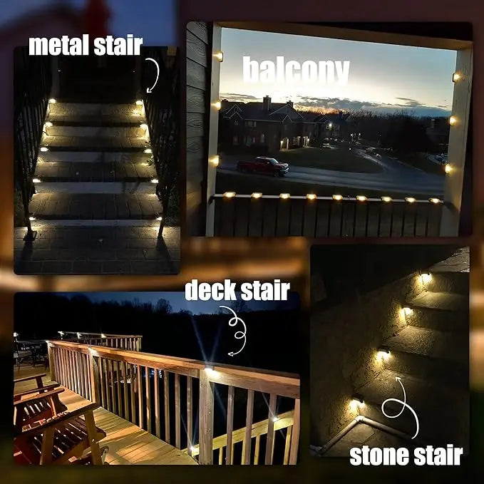 Step Lights Solar Dusk-to-Dawn Weather-Resistant Set of 4