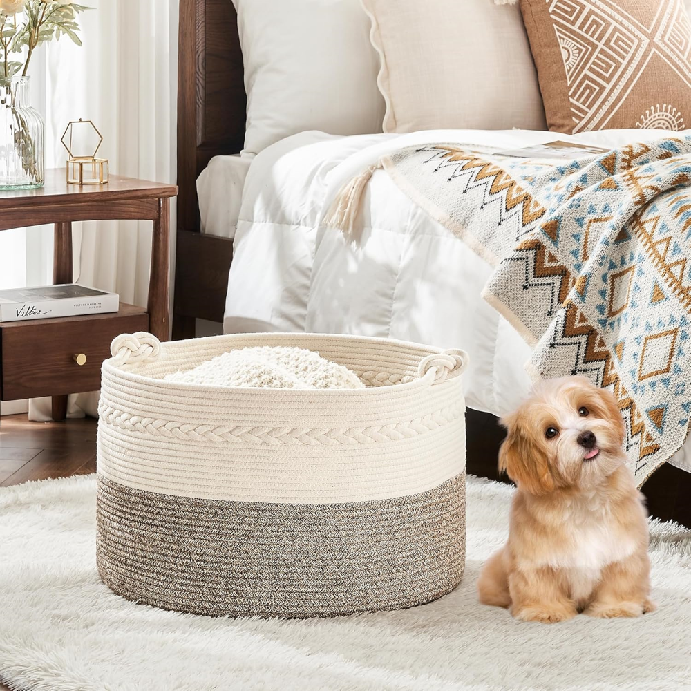 Storage Basket Large Cotton Rope Handles