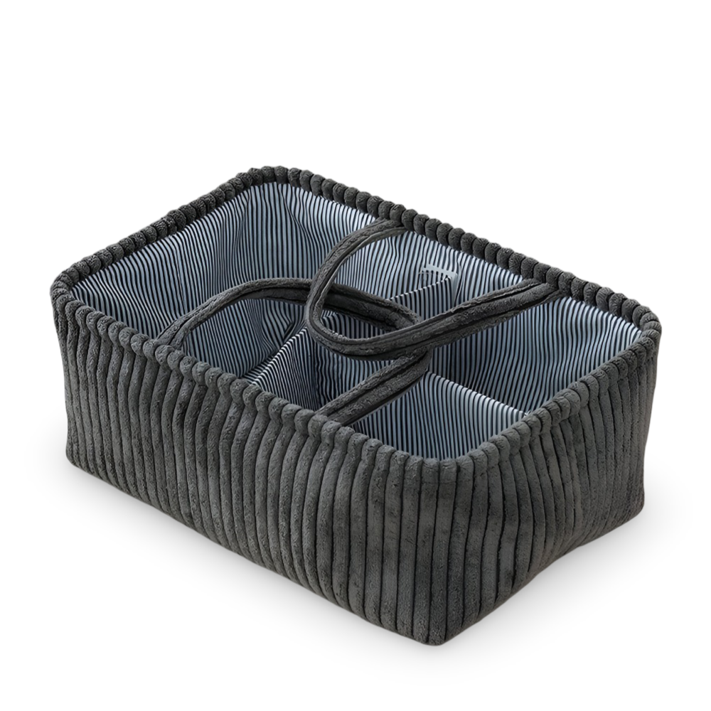 Storage Basket Polyester Multiple Compartments & Sturdy Handles