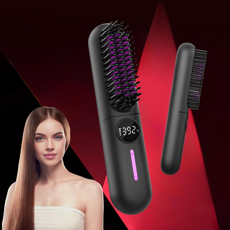 Straightening Brush Cordless Ceramic LED Display