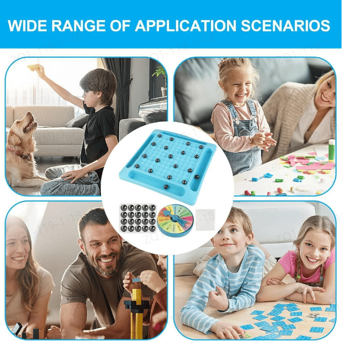 Strategy Board Game Magnetic Gameplay Compact 20 Black Balls
