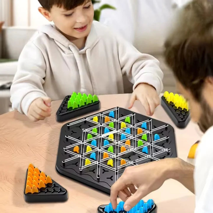 Strategy Board Game Rubber Band Triangle Hexagonal Board
