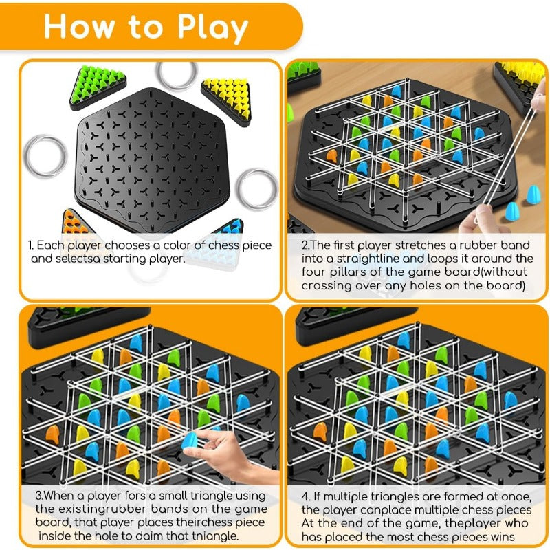 Strategy Board Game Rubber Bands & Pegs