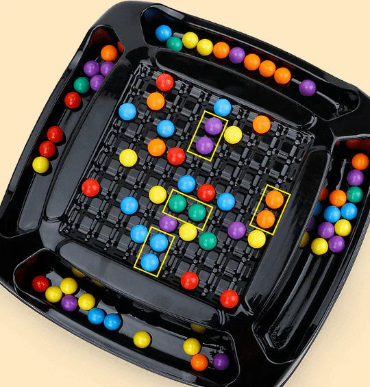 Strategy Game Colorful Marbles Durable Plastic & Storage Grooves