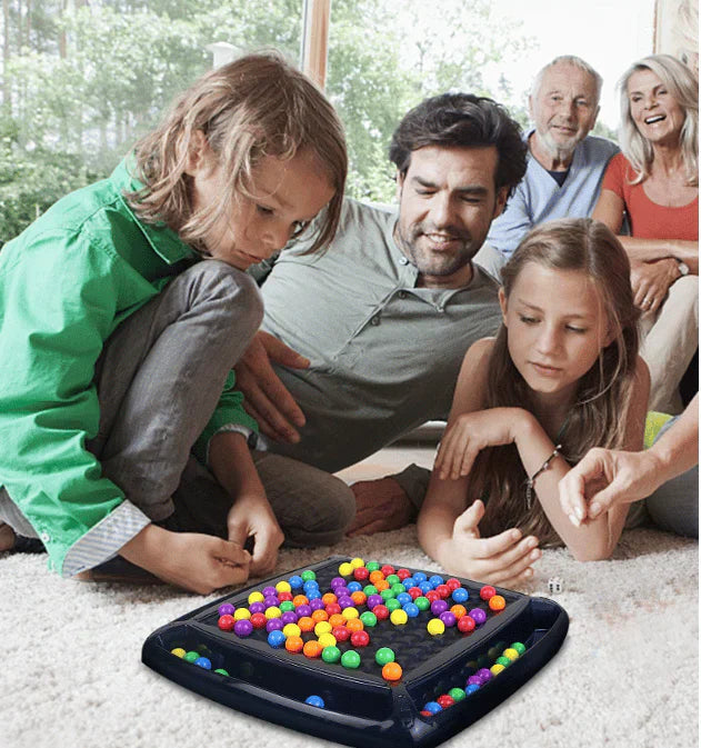 Strategy Game Colorful Marbles Durable Plastic & Storage Grooves
