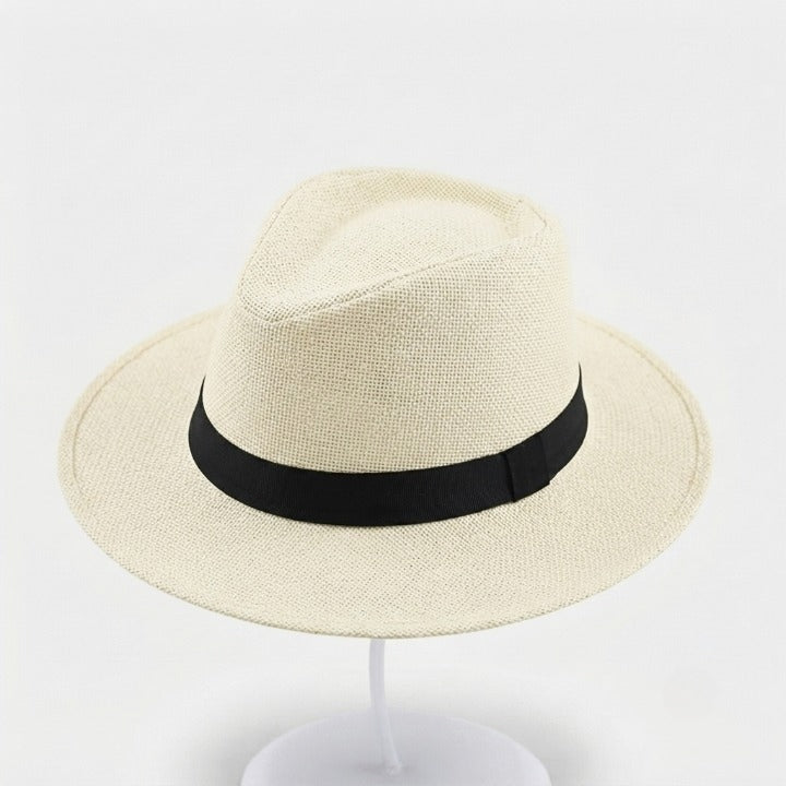 Straw Fedora Hat Handwoven UPF Breathable Adjustable Fit