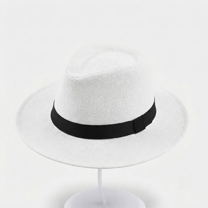 Straw Fedora Hat Handwoven UPF Breathable Adjustable Fit