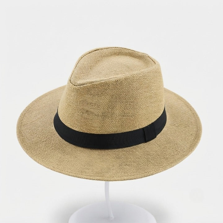 Straw Fedora Hat Handwoven UPF Breathable Adjustable Fit