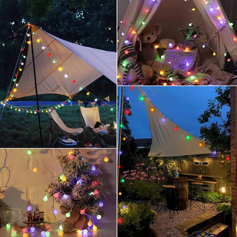String Lights Solar-Powered Dusk-To-Dawn Weather-Resistant