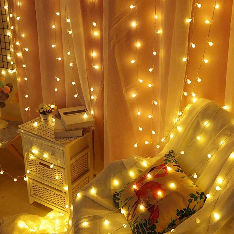 String Lights Solar-Powered Dusk-To-Dawn Weather-Resistant