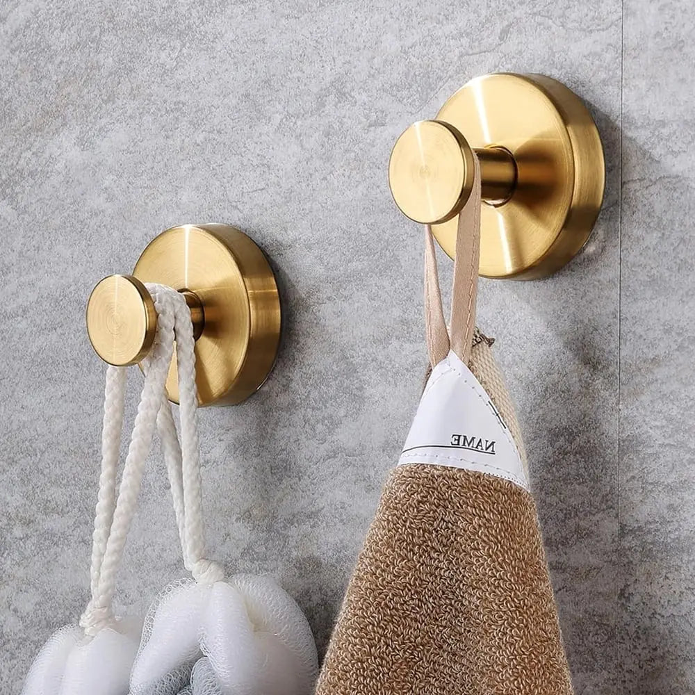 Suction Hook Holds 9.9 lbs Gold Stainless Steel