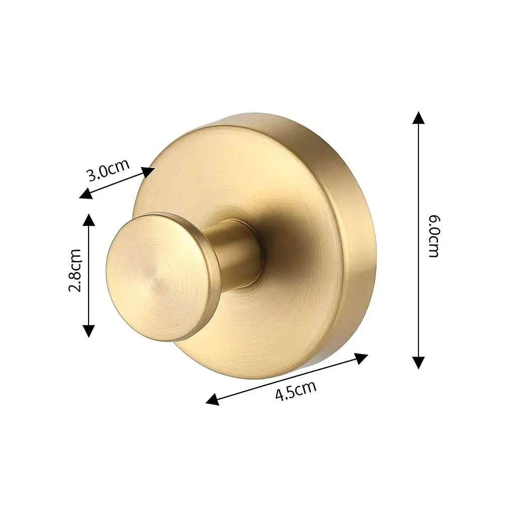 Suction Hook Holds 9.9 lbs Gold Stainless Steel