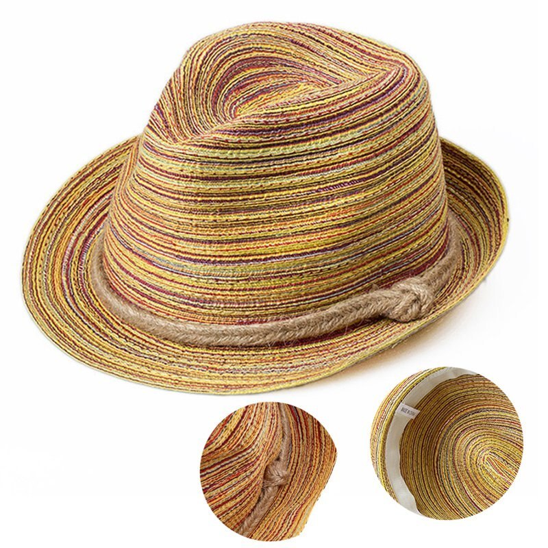 Sun Hat Braided Straw Wide Brim Lightweight & Breathable