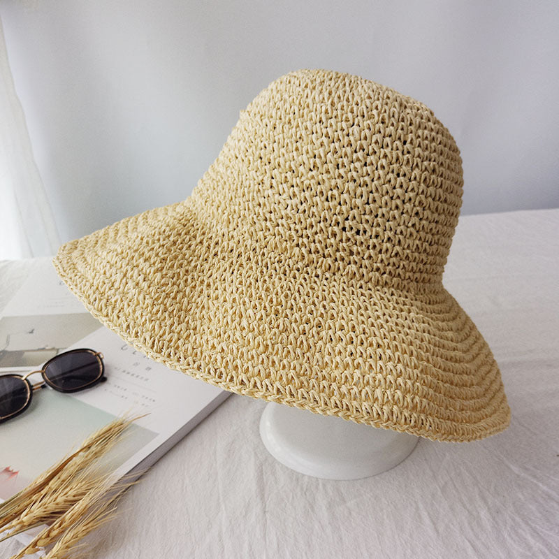Sun Hat Braided Straw Wide Brim UV Protection