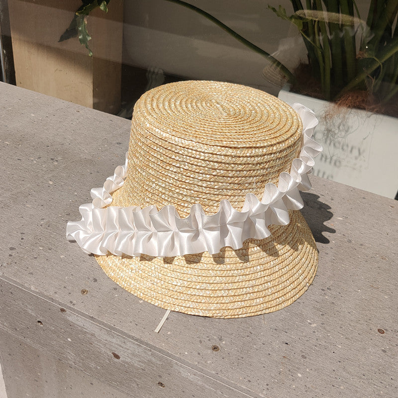 Sun Hat Braided Straw Wide Brim UV Protection