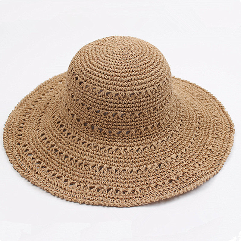 Sun Hat Braided Straw Wide Brim UV Protection