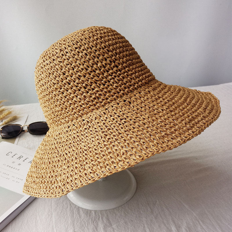 Sun Hat Foldable Wide Brim Braided Straw