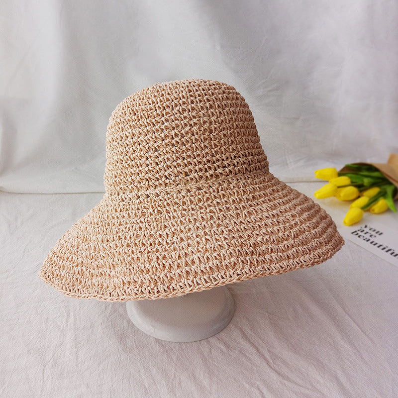 Sun Hat Foldable Wide Brim Braided Straw