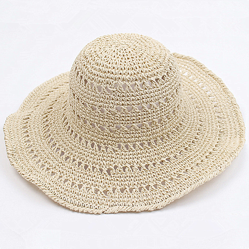 Sun Hat Foldable Wide Brim Braided Straw