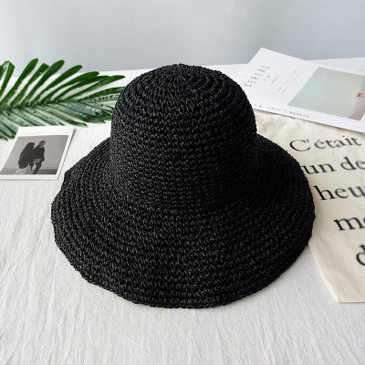 Sun Hat Foldable Wide Brim Braided Straw