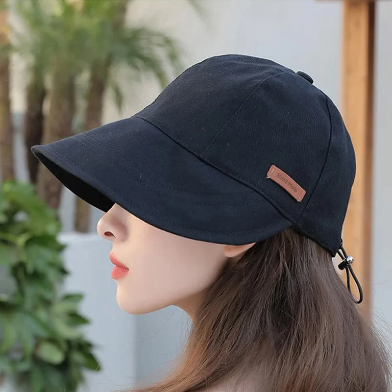 Sun Hat Foldable Wide Brim Water-Repellent Cotton