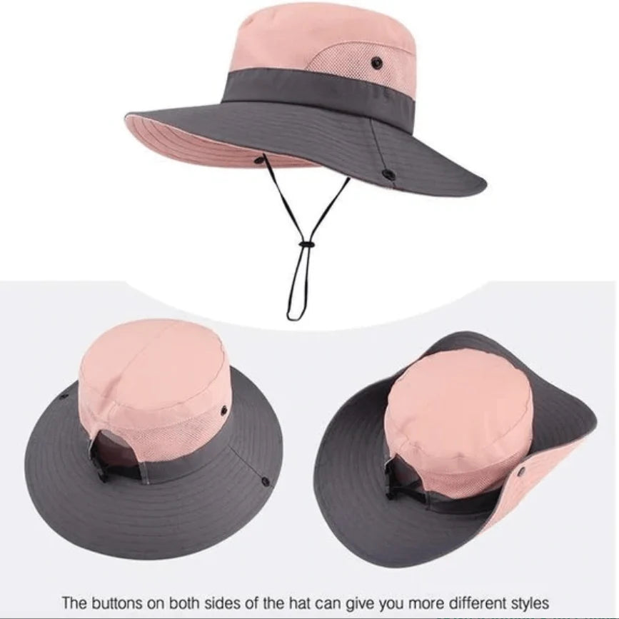 Sun Hat UPF 50 Wide Brim Ponytail Hole