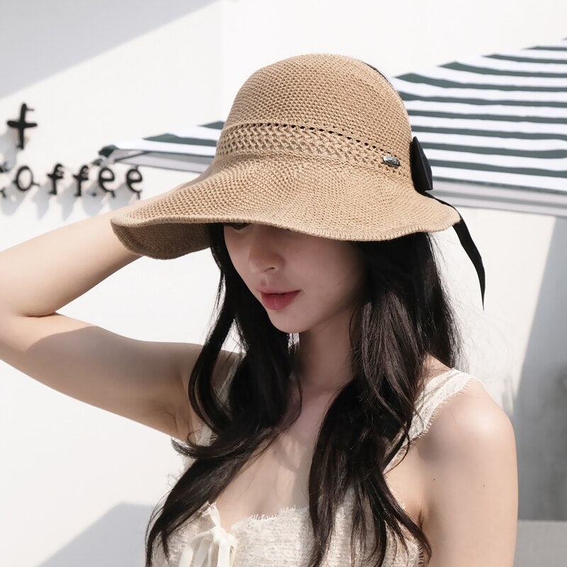 Sun Hat UV Protection Ponytail Opening Rollable