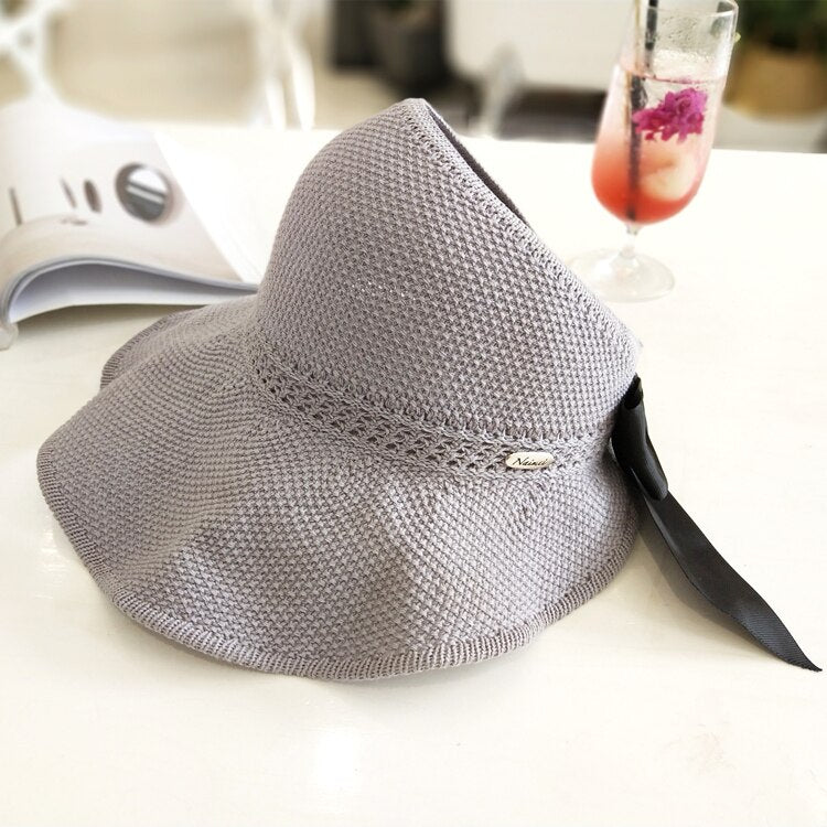 Sun Hat UV Protection Ponytail Opening Rollable