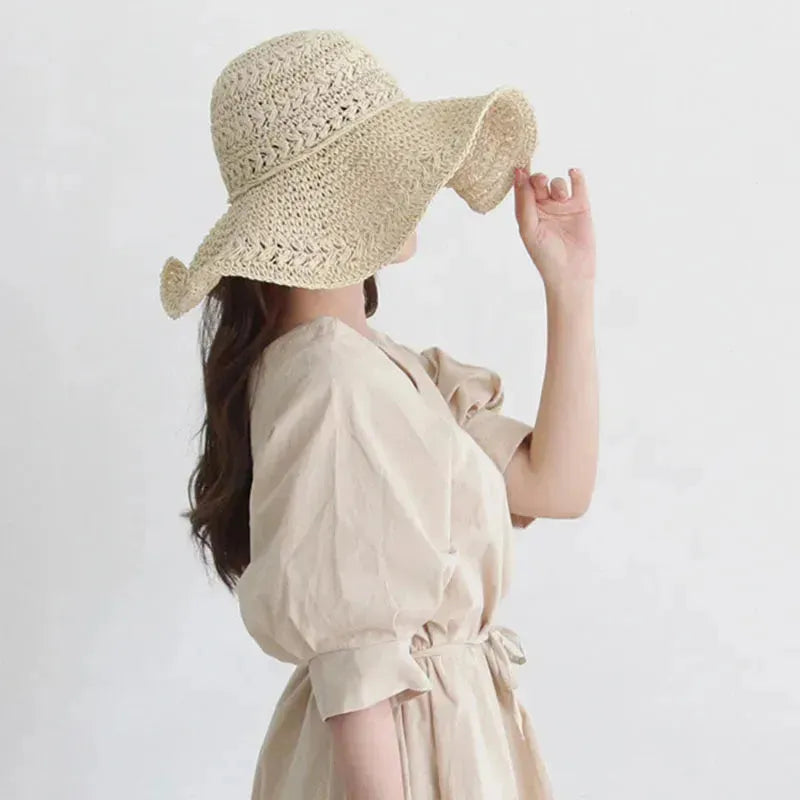 Sun Hat Wide Brim Breathable Straw