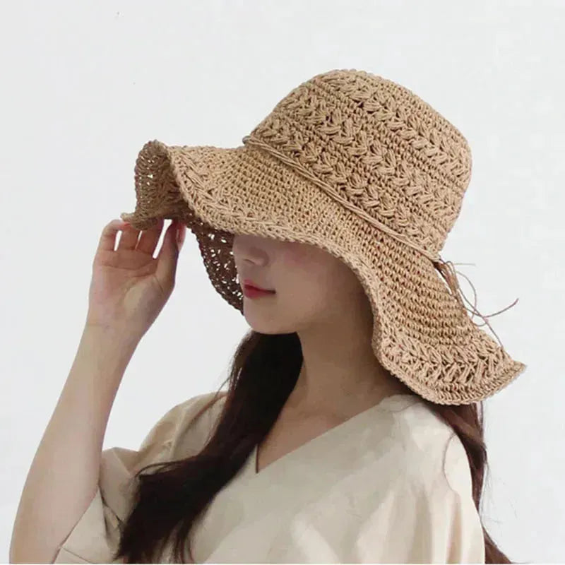 Sun Hat Wide Brim Breathable Straw