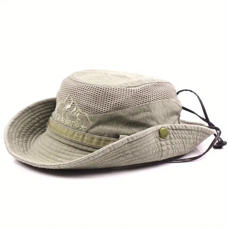 Sun Hat Wide Brim Mesh Ventilation Adjustable Chin Strap