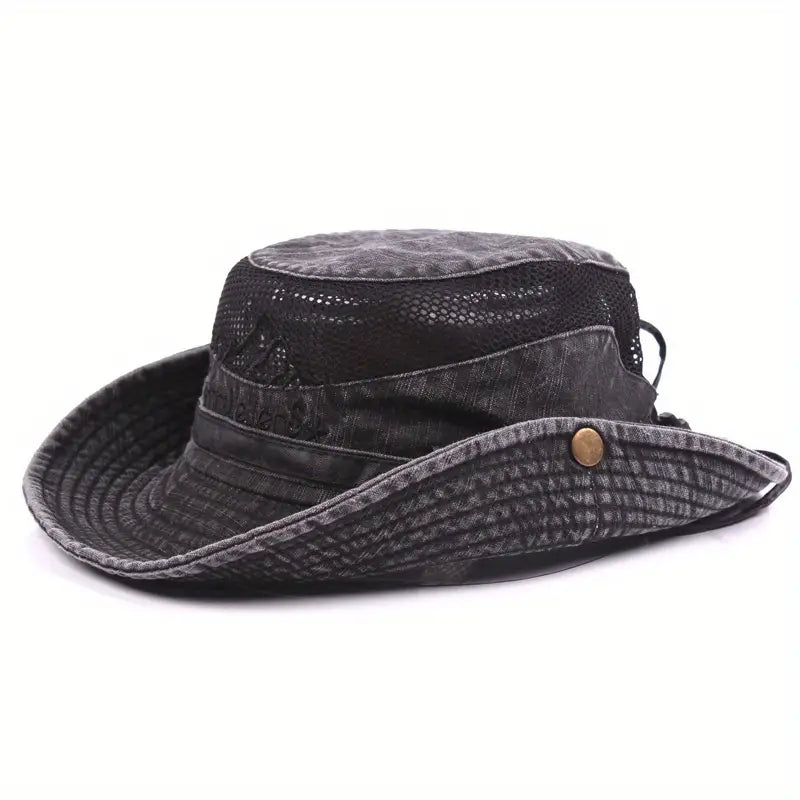 Sun Hat Wide Brim Mesh Ventilation Adjustable Chin Strap