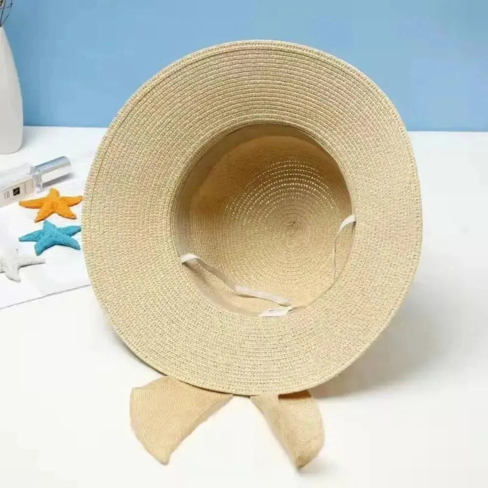Sun Hat Wide Brim UV Protection Removable Bow
