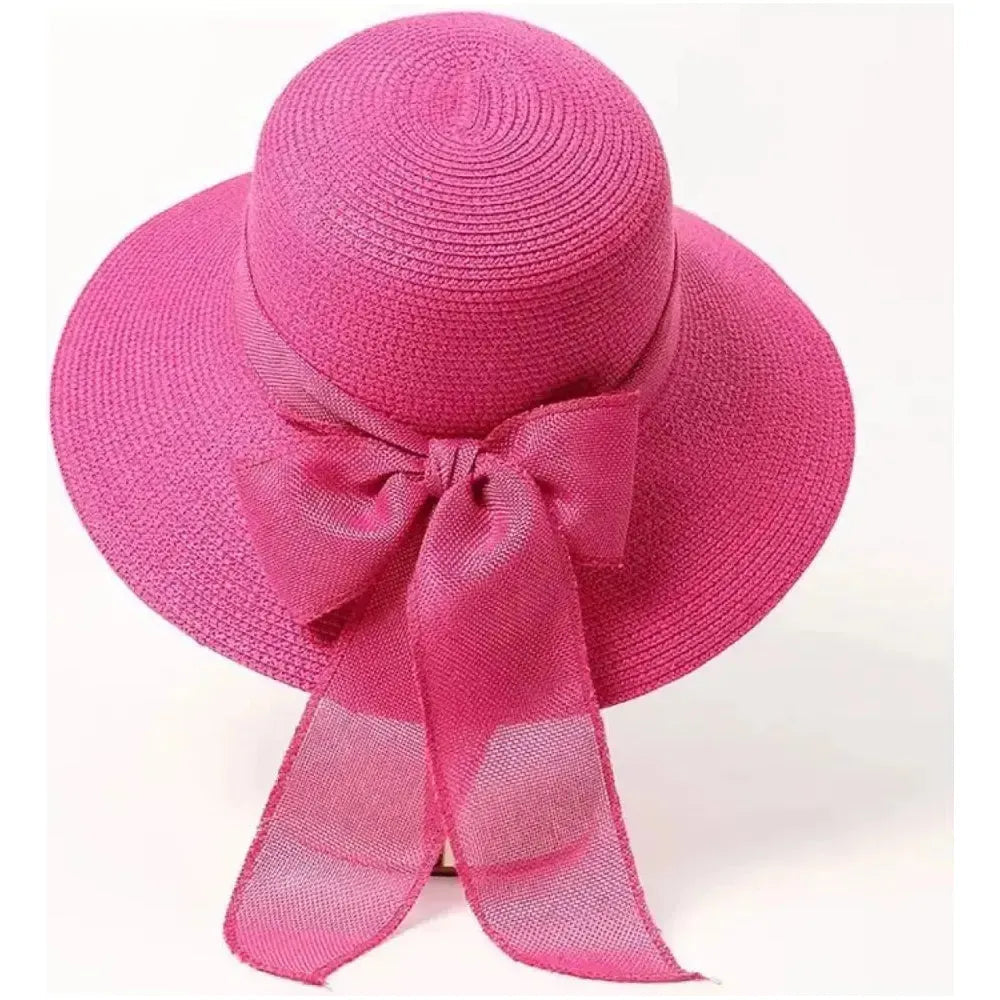Sun Hat Wide Brim UV Protection Removable Bow