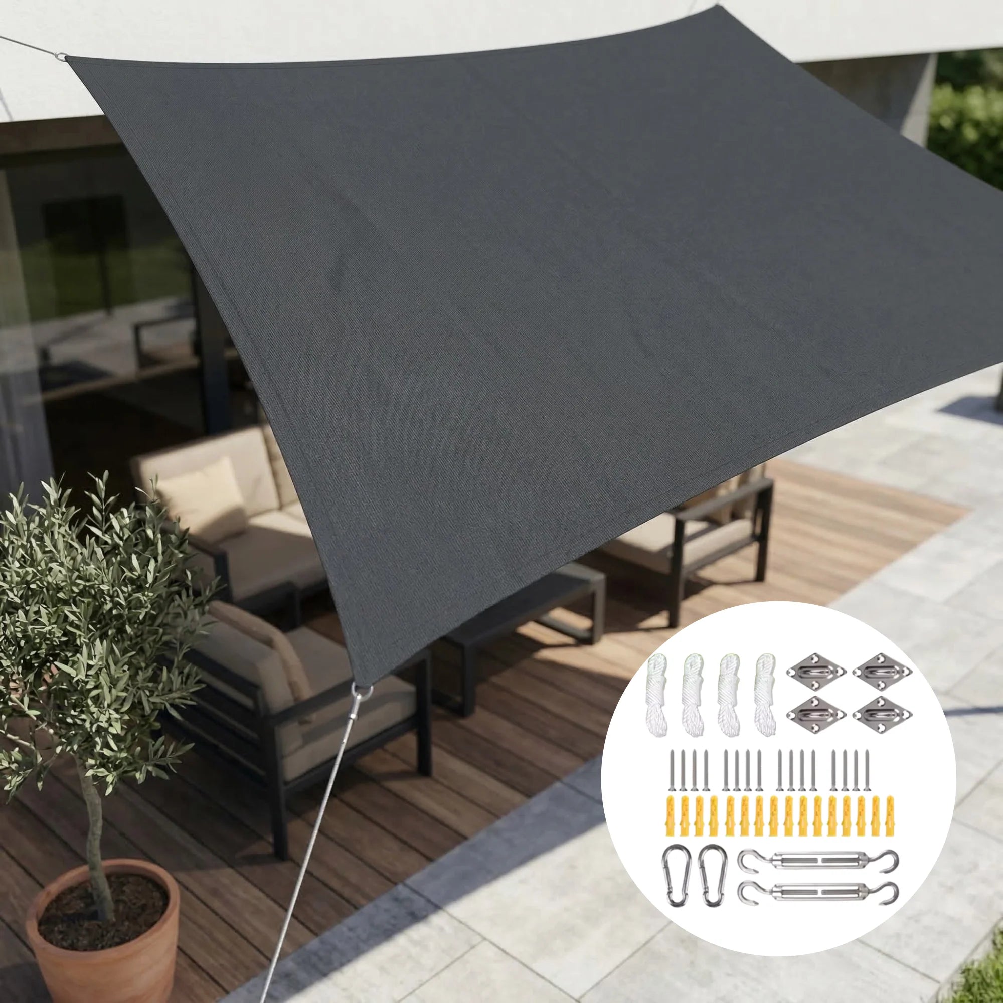 Sun Sail Rectangular Waterproof Polyester UV Protection