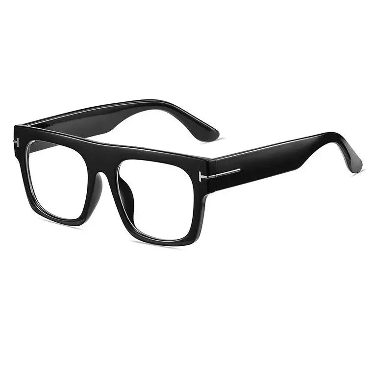 Sunglasses Oversized Square Flat-Top Lightweight Metal Temples