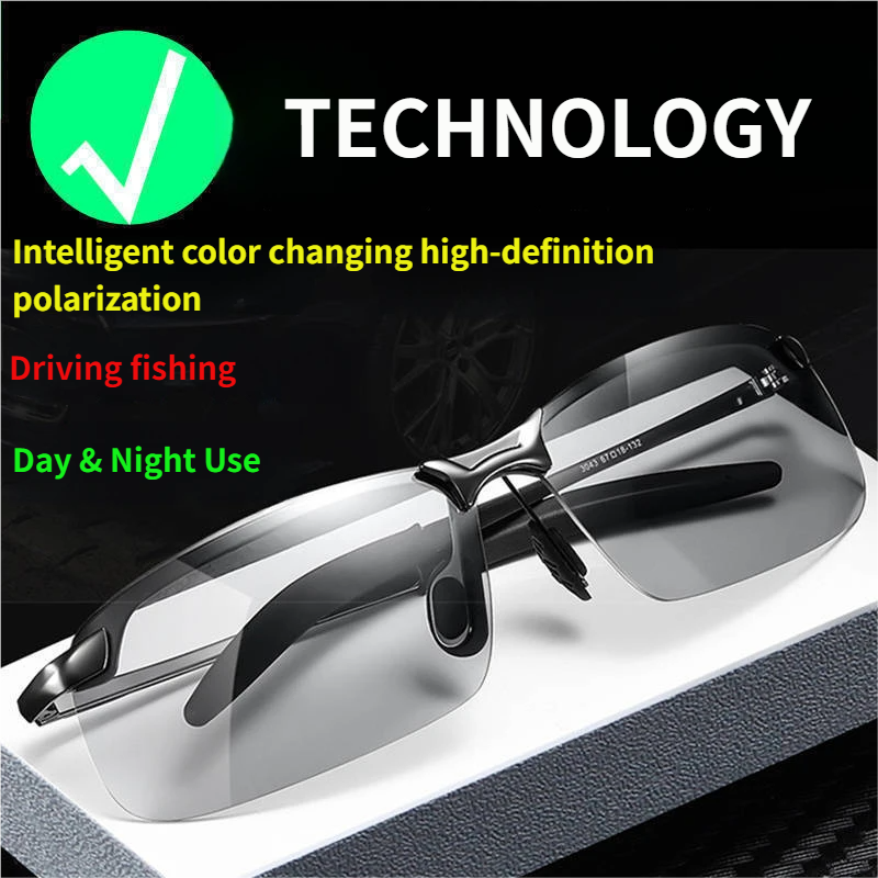 Sunglasses Polarized Adaptive Tint Lightweight Wrap Frame